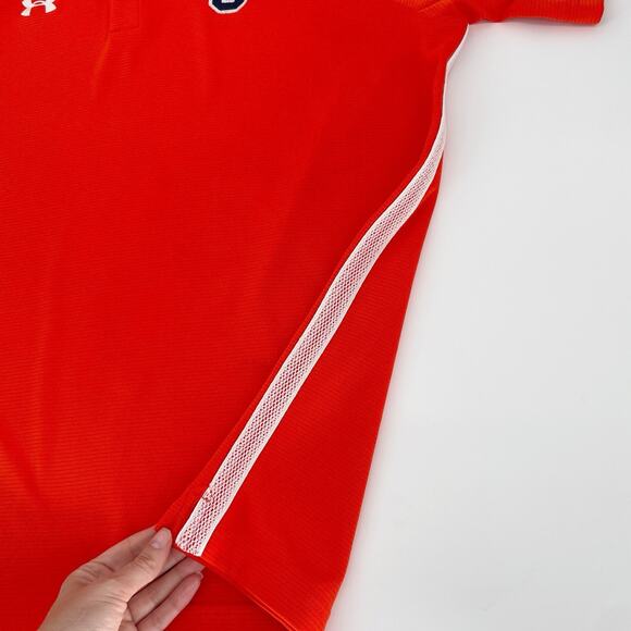Under Armour 2XL Heatgear Golf Polo Men Orange G Logo Short Sleeve Shirt Jersey - Picture 7 of 7